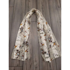 Scarf with angels & accessories Print  100%polyester Made In Korea RN 99947